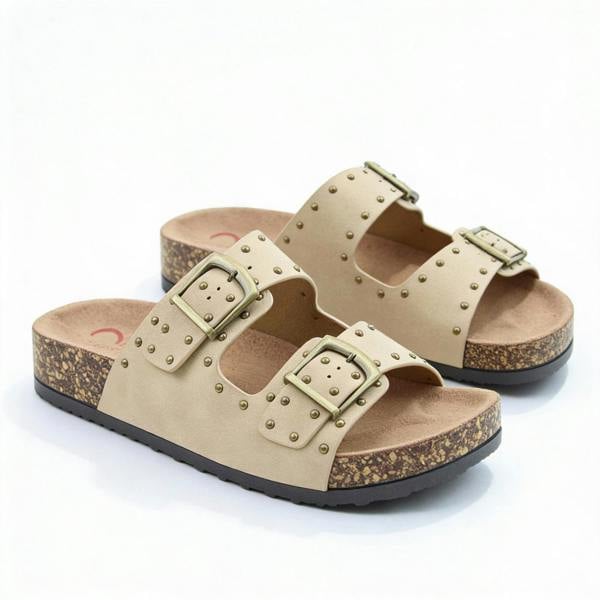 Heavenly Feet POLLY Mules Sandals   in  Light Brown