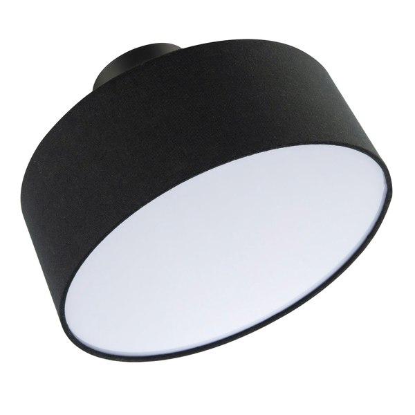 Contemporary Black Linen Fabric Semi Flush Ceiling Light Fixture Image 4