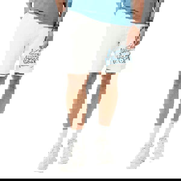 Lacoste Mens Fleece Graphic Print Shorts - Cream - 