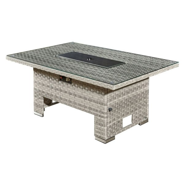 RoyalFire Royal Fire Icarus Rattan Rising Firepit Table in Dove Grey