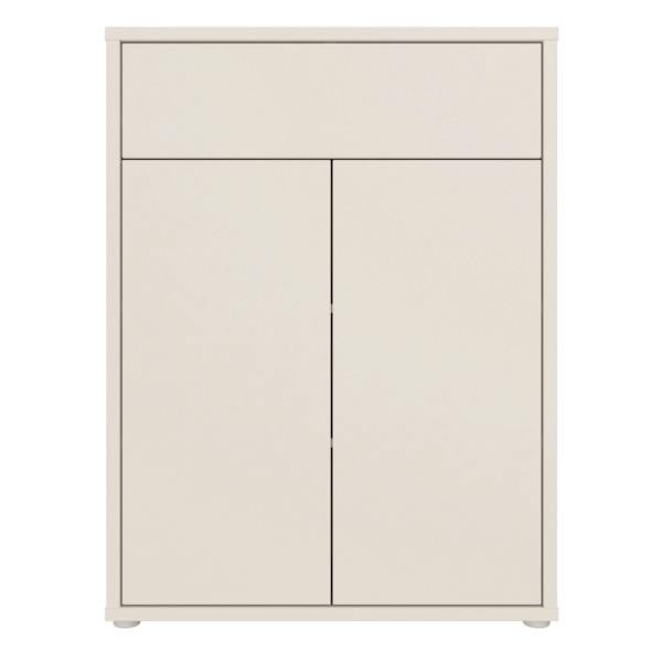 Furniture To Go Alice Springs Compact Shoe Cabinet with 2 Doors Push-to-Open & 1 Drawer Push-to-Open in Sand
