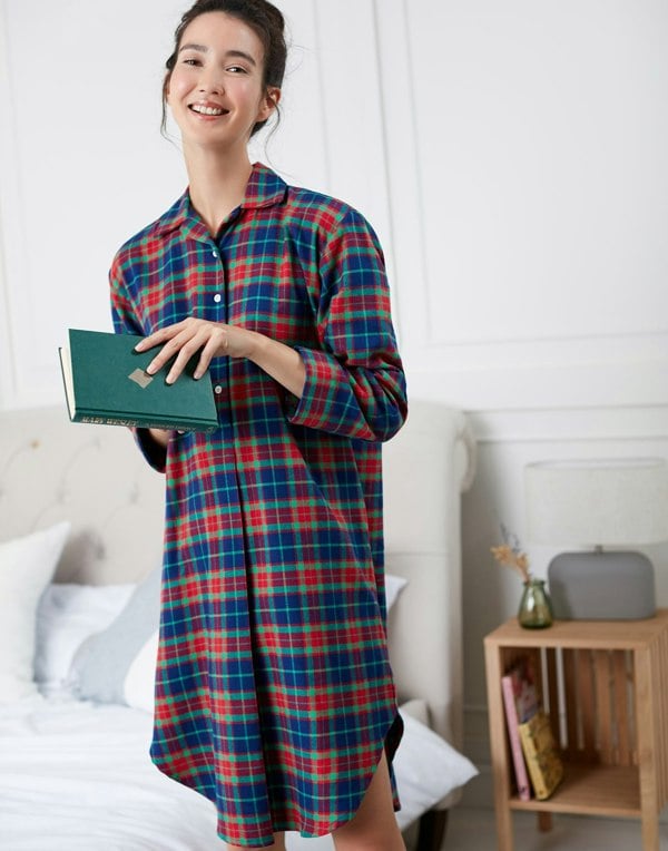 Women's Brushed Cotton Nightshirt – Cairngorm Tartan - British Boxers