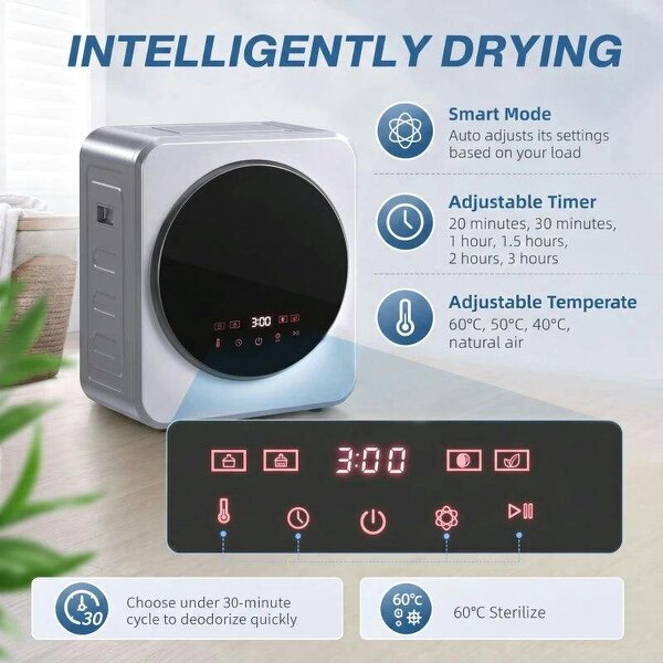 Vented Tumble Dryer, 4 kg Front Tumble Dryer with Stainless Steel Tub, 800W Compact Freestanding, Silver