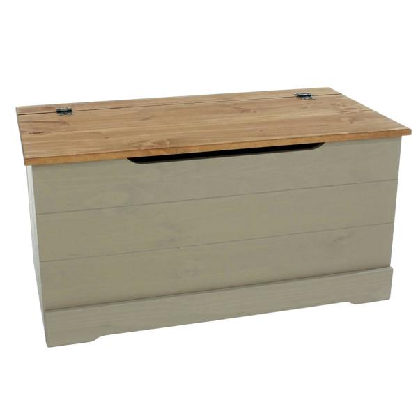 Core Products Corona Grey Modern Storage Trunk Chest, Waxed Pine