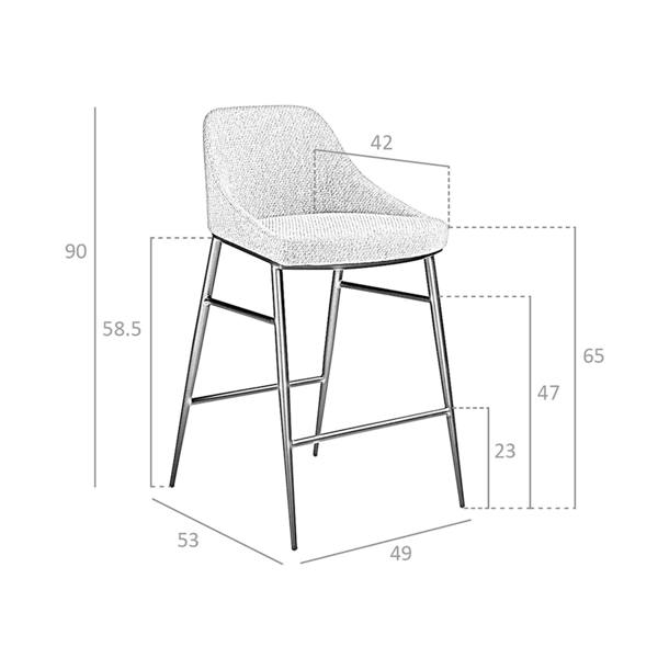 Angel Cerdá Grey Fabric Stool 4103