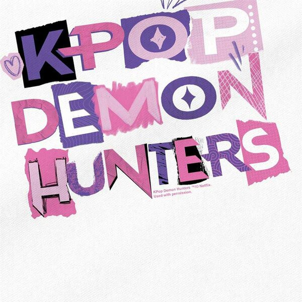 K-Pop Demon Hunters Scrapbook Travel Logo Tote Bag - White