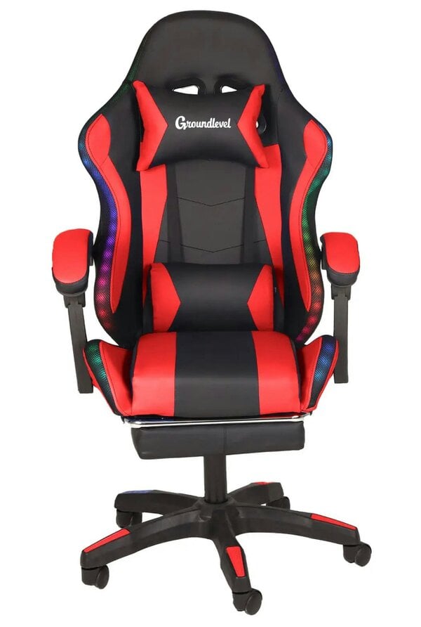 Groundlevel Premium LED Gaming Chair with Footrest