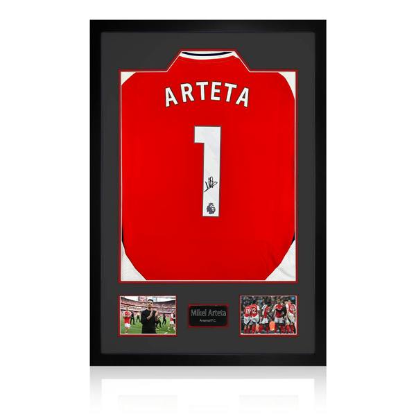 Mikel Arteta Signed Arsenal Shirt Premium Frame