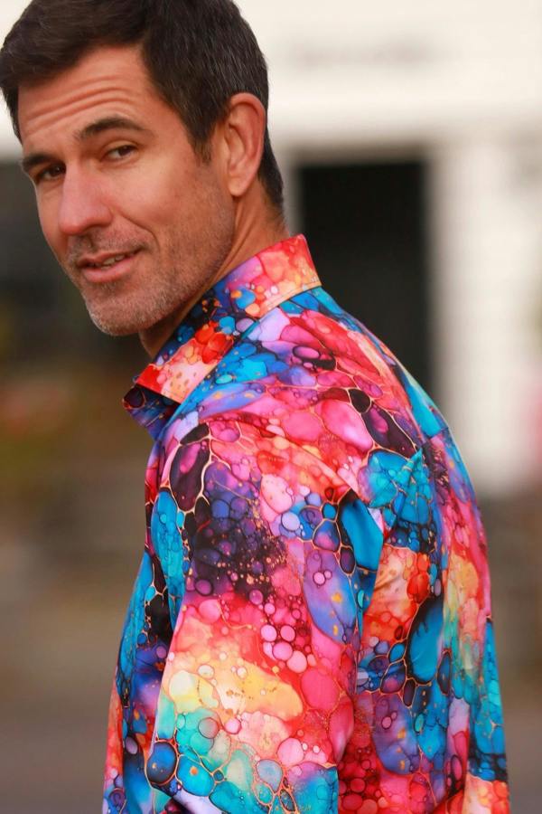 Claudio Lugli Oil Liquid Bubble Print Shirt