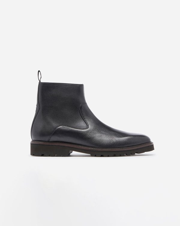 Oliver Sweeney Swanley Mens Milled Calf Leather Zip Boots - Black