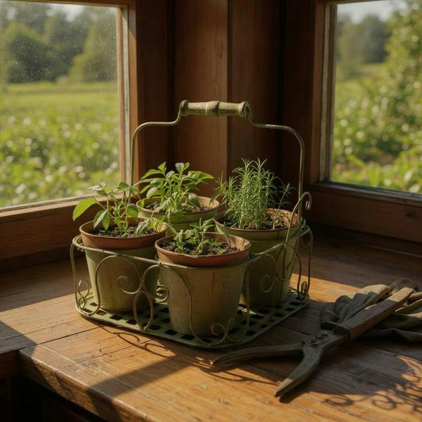 LEAF GREEN 4 POT PLANTER