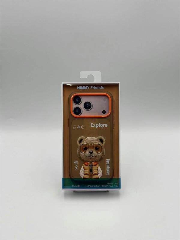 Nimmy Friends Nimmy Cool & Cute 2.0 Bear Case with MagSafe for iPhone 17 Pro Max 6.9" Brown Orange - N-KMLL-IP17-PRO-MAX-011-B