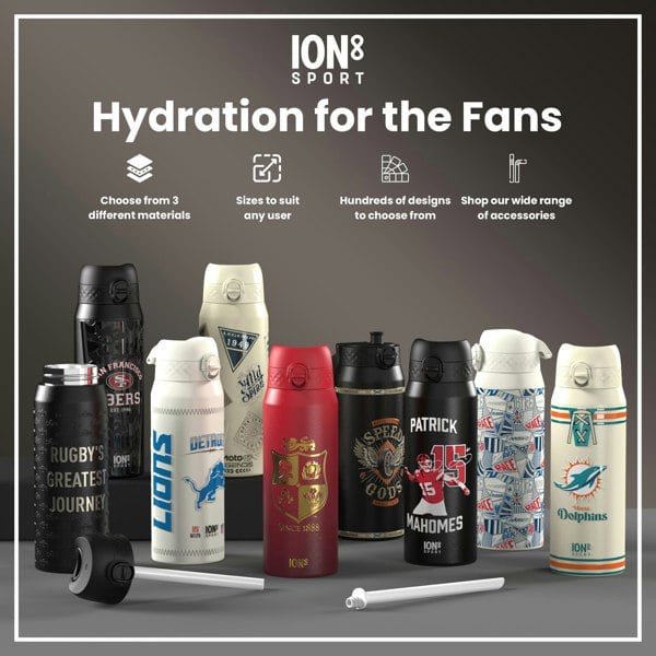 ION8 NFL x ION8 Insulated Steel Water Bottle, NFL Jaguars, 750ml (24oz)