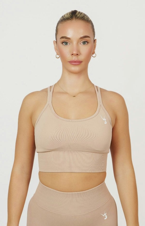 V3 Apparel Form Seamless Strappy Sports Bra - Dusty Pink
