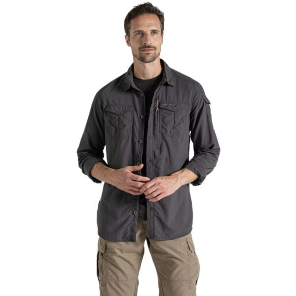 Craghoppers Mens Adventure III Nosilife Long-Sleeved Shirt - Black Pepper