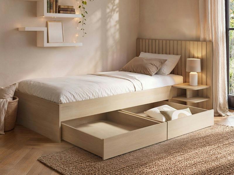 SOLACE+CO Taylor Single Bed with Side Table and Drawers