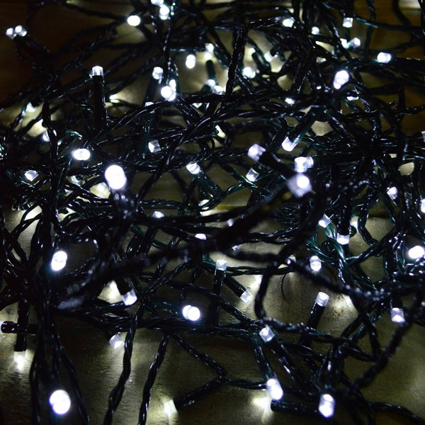 Samuel Alexander 200 LED 16m Premier SupaBrights Indoor Outdoor Christmas Multi Function Mains Operated String Lights with Timer in Cool White