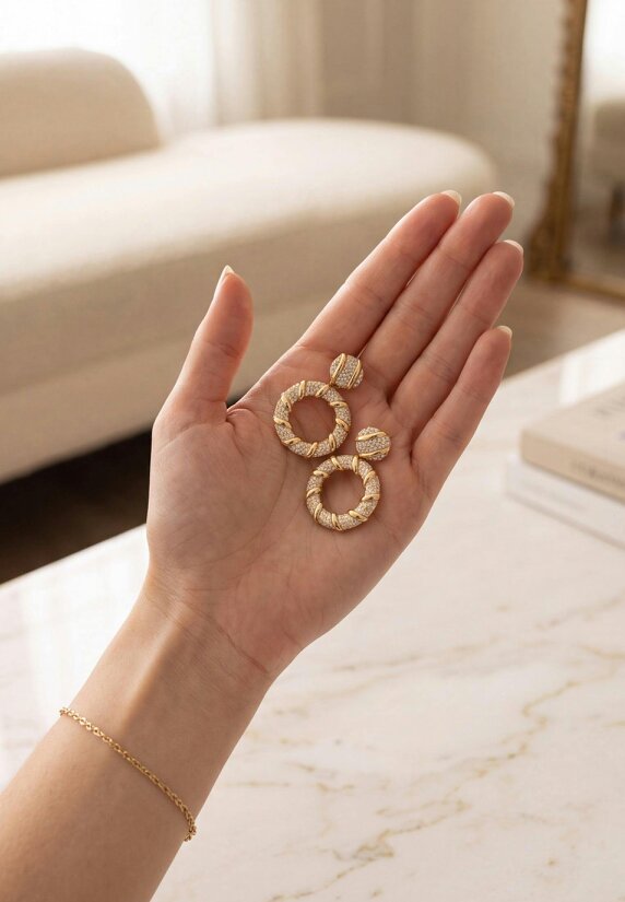 Latelita Chantilly Drop Earrings Gold