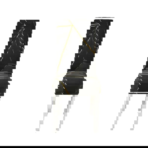 Anyhouz Anyseat Chair Cover Black Gray Geometric Line Print Elastic Slipcover Dining Decor