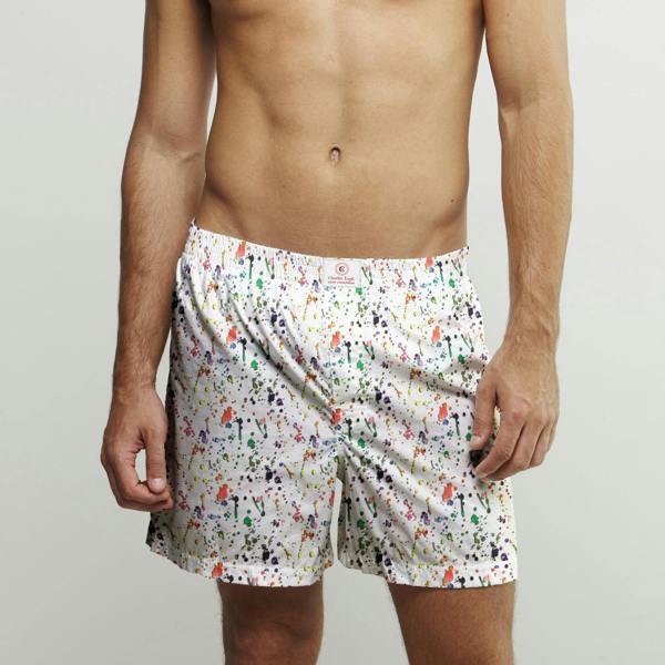 PAINT SPLASH POPLIN COTTON PRINT BOXER SHORTS - Premium Men's Patterned Shirt by Claudio Lugli | Bold Design, Tailored Fit, Best Printed Shirts