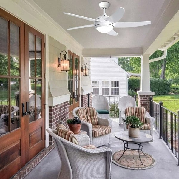 52 inch Reversible Ceiling Fan W/Light Remote Control 3/5 Blades 5 Speed Timer Ceiling Fans Living and Home