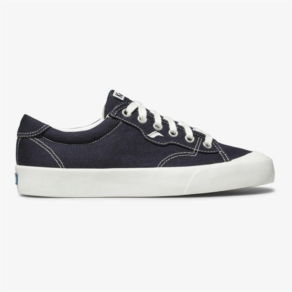 Keds Women's Crew Kick 75 Canvas Navy Shoes with Cushioned Footbed, Size 4