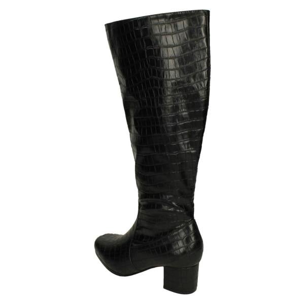 Spot On Ladies Spot On Extra Wide Fitting Knee High Boots F51131
