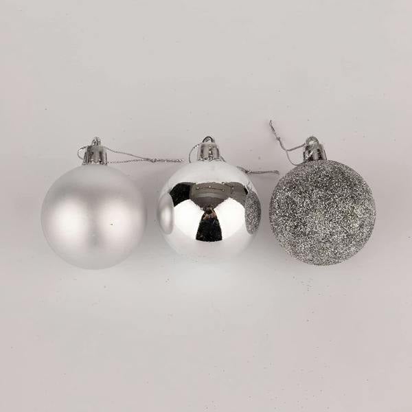 Silver Shatterproof Christmas Baubles Pack Sizes 9 or 18, 5cm Tree Decorations image 5
