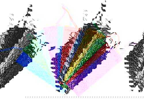 12 x Assorted Large Holographic Wine Bag Bottle Holder Carrier Gift Bags