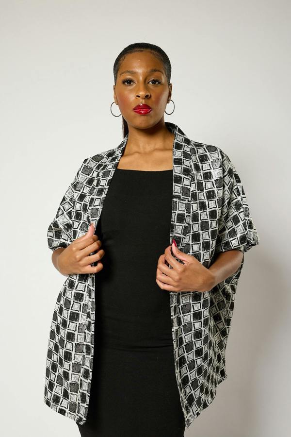 Lioness by TF Short Checkered Kimono Jacket