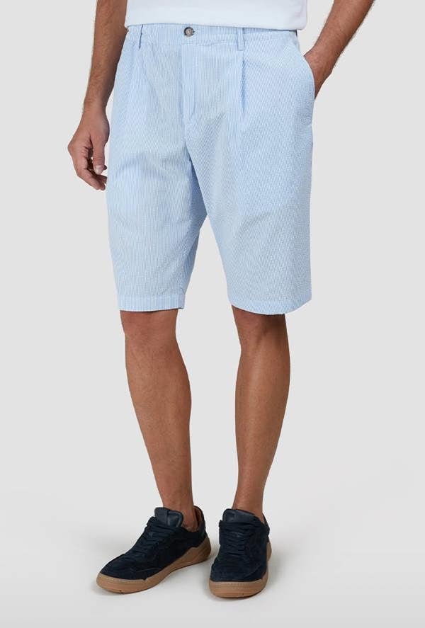 Paul & Shark Men's Riveria Seersucker Cotton Bermuda Shorts