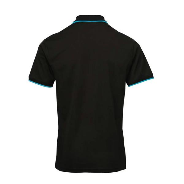 Premier Mens Coolchecker Contrast Pique Polo Shirt - Black/Sunflower