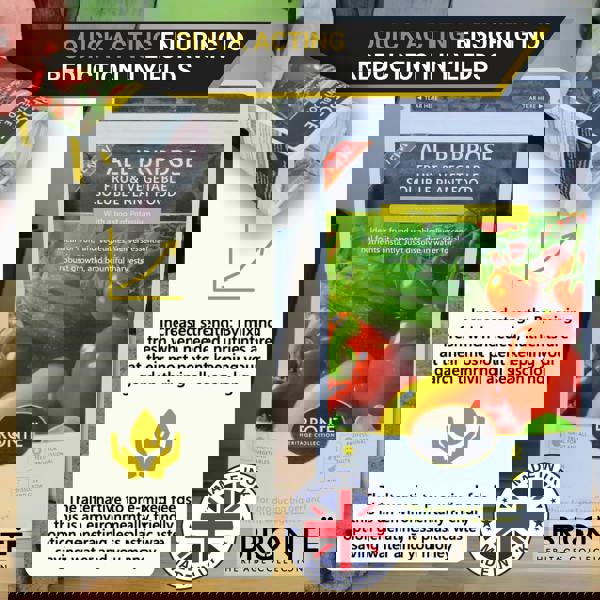 Bronte Heritage All-Purpose Fruit & Veg Plant Food 250g – Fast-acting, nutrient-rich fertiliser with potassium for bigger crops, Easy-mix, resealable