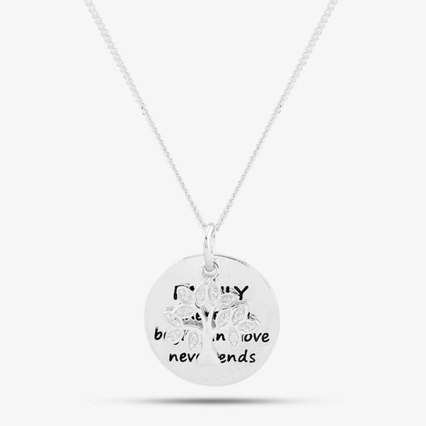 T. H. Baker Sterling Silver Stone Set Family Tree Pendant 8.68.4239