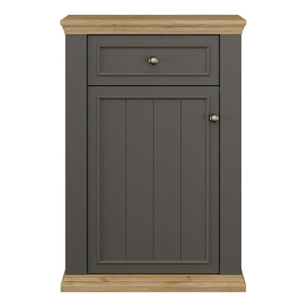 Furniture To Go Pontypool Shoe Cabinet with Drawer in Grey and Mauvella Oak