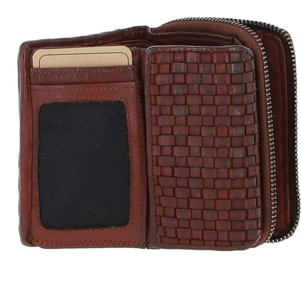 Vintage Woven Leather 7 Card Purse:  D-82
