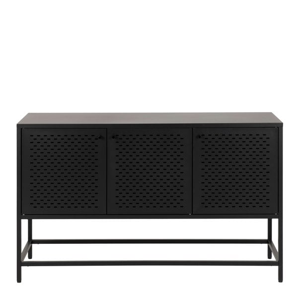 Furniture To Go Newcastle 3 Door Raised Sideboard in Matt Black