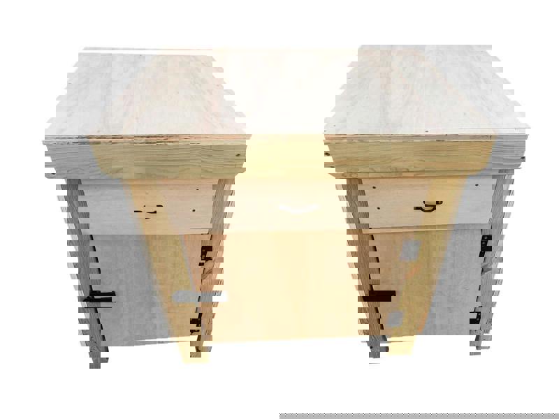 Arbor Garden Solutions Wooden Eucalyptus hardwood top storage workbench with lockable cupboard and drawers (V.4)