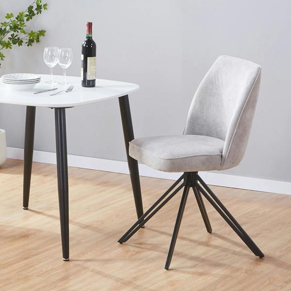 Core Products Pair of Aspen Luxury Upholstered Swivel Dining Chairs