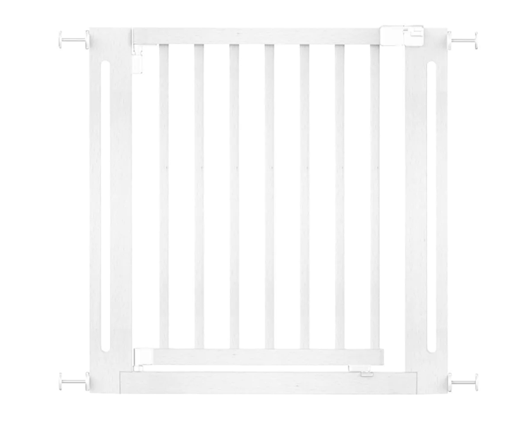 Safetots Wooden Elegance Gate, White, 79cm - 87cm, Pressure Fit Safety Gate, 57cm Extra Wide Doorway, Easy Installation