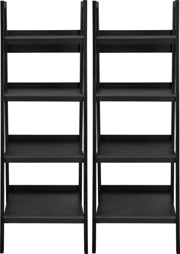 Dorel Home Lawrence 4 Shelf Ladder Bookcase Bundle Black