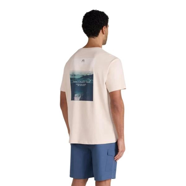 Mountain Warehouse Mens Chase Graphic Relaxed Fit T-Shirt - Cream - 