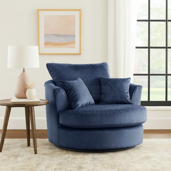 Furnishings For Less Victoria Plush Velvet Swivel Chair