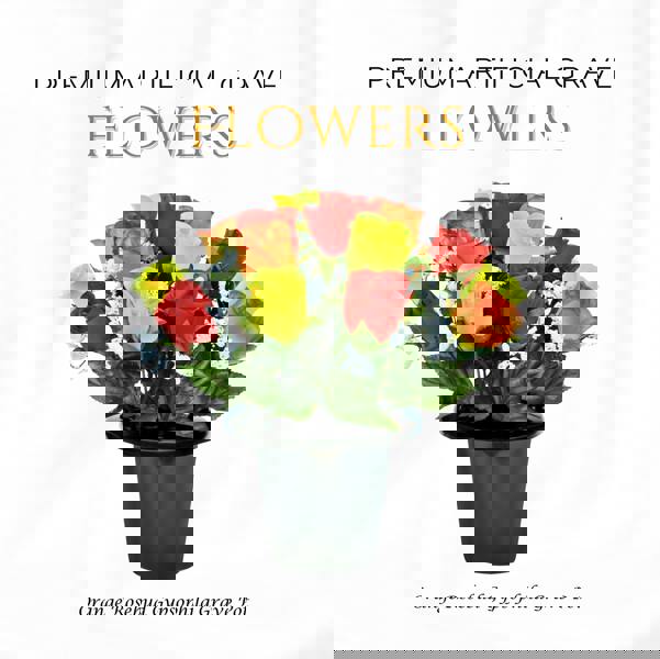 Memorials Direct Premium Artificial Grave Flowers – 25cm Orange Rosebud With Gypsophila | Memorial Vase Pot