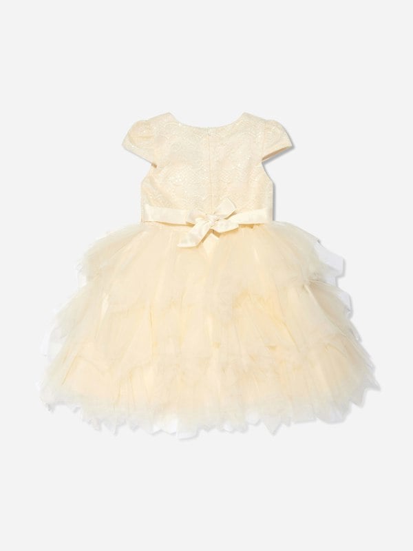 iAMe Girls Tulle Tiered Dress in Cream