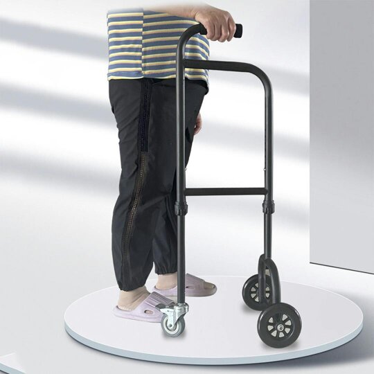 Havendro Adjustable Walking Aid Standing Walking Stick Handrail Castors Non-Slip Handle