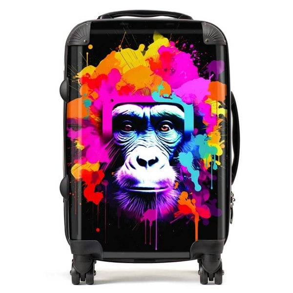 Warren Reed Multi Coloured Monkey Face Suitcase