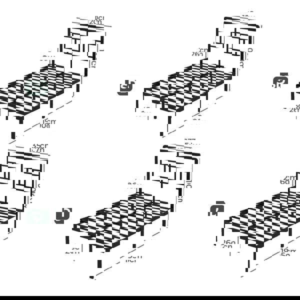 Levede Double Small Double Bed Frame Metal Platform with Headboard Heavy Duty