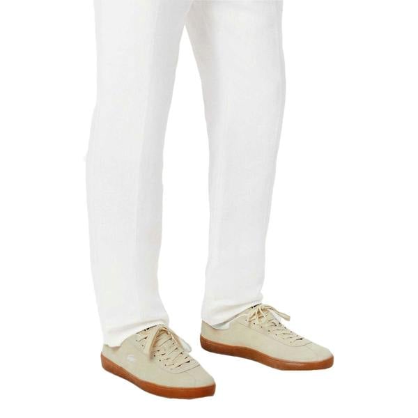 Lacoste Mens Baseshot Suede Trainers - Beige - 