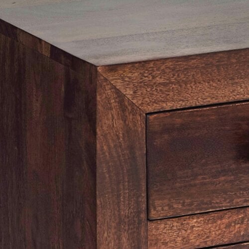 Wyld Haus Phuket Dark Mango Wood Large Sideboard 3 Drawers 3 Doors